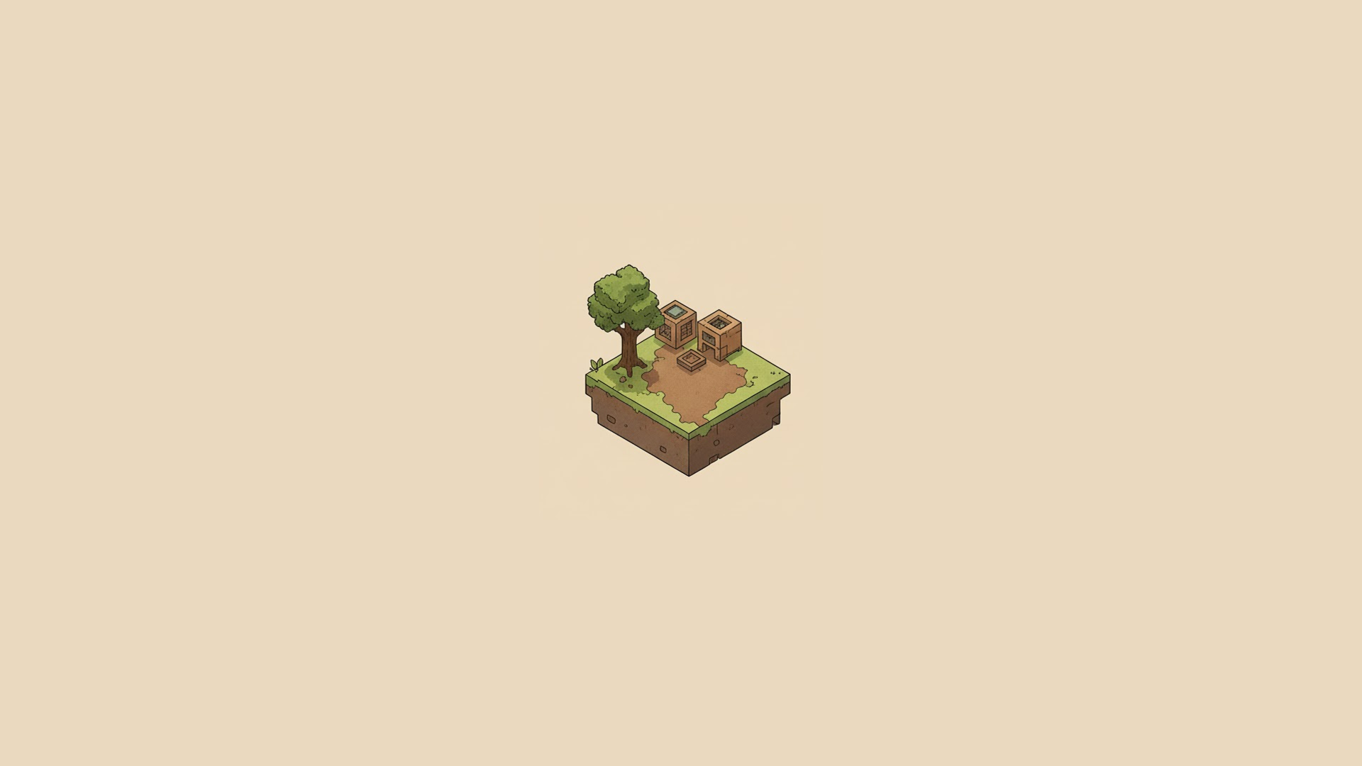 Your journey begins on a single floating island.