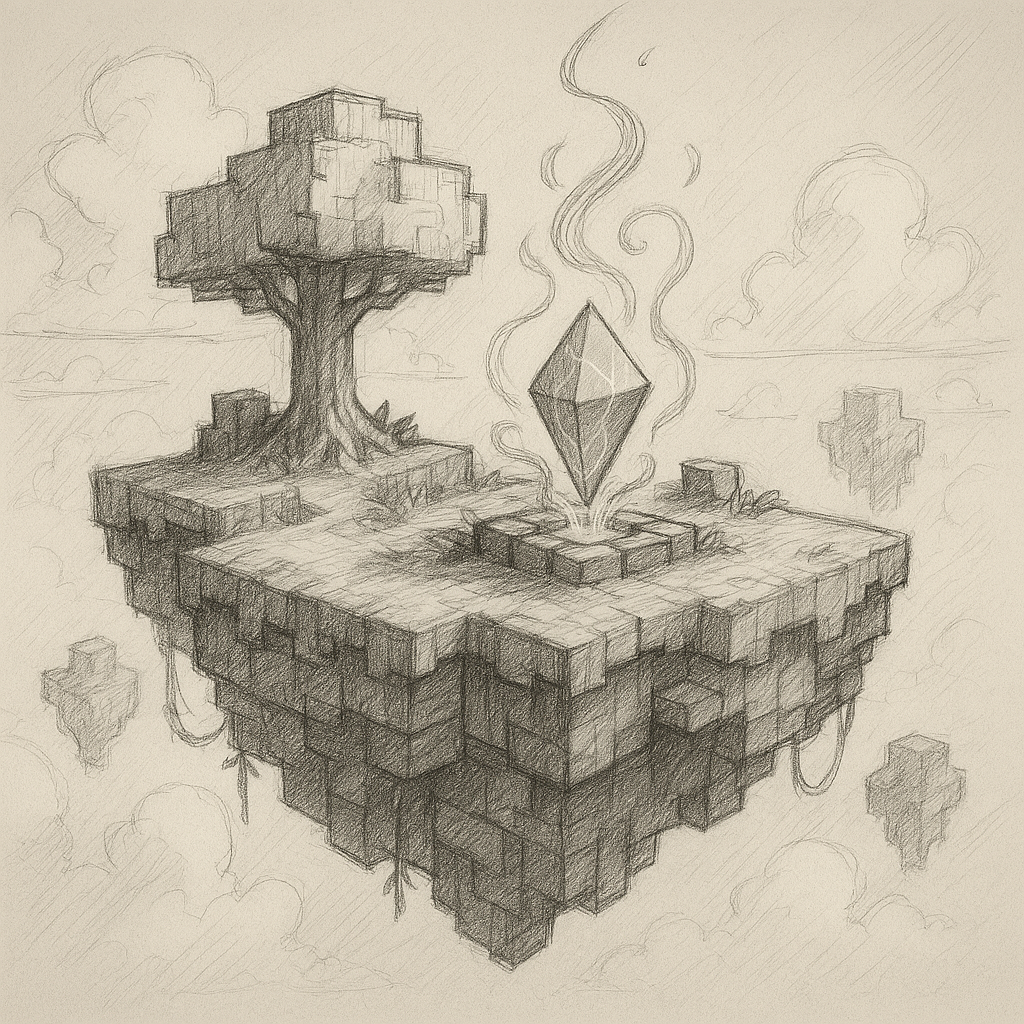 SkyBlock island concept sketch