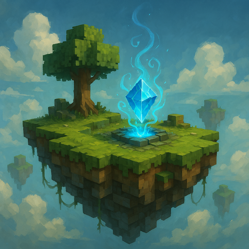SkyBlock island concept art (colored)